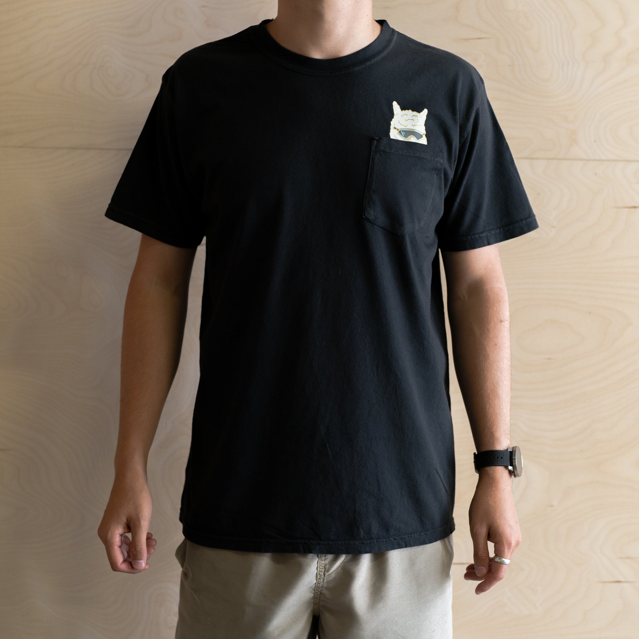 Alpaca Pocket T-Shirt - Black