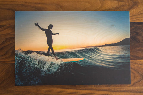 Slide Into Sunset- Wood Print